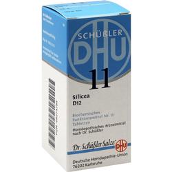 Weiße Schachtel mit der Aufschrift "Schüßler Salze, Silicea D12".