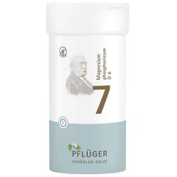 Eine weiße Dose mit der Aufschrift "Magnesium phosphoricum D6" und der Zahl 7.