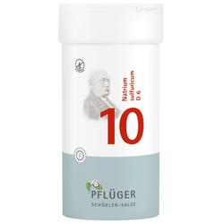 Weiße Dose mit roter Zahl 10 und dem Text "Natrium sulfuricum D6".
