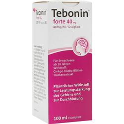 Eine Packung Tebonin forte, ein pflanzliches Mittel für Gehirnleistung und Durchblutung.