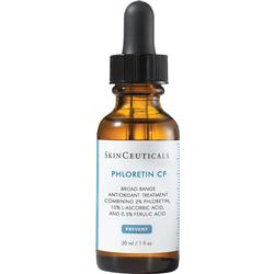 Braunes Fläschchen mit Pipette und weiß-blauem Etikett, "SkinCeuticals Phloretin CF".