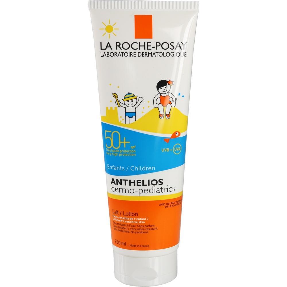 Weiße Tube Sonnencreme für Kinder mit Lichtschutzfaktor 50+.